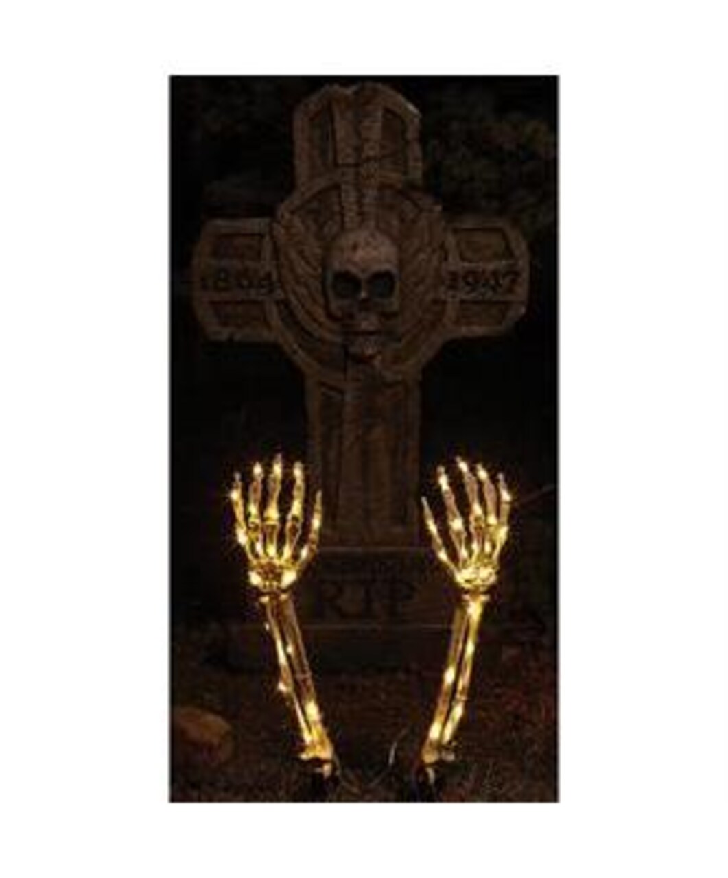 Skeleton Arms Light Up Yard Decor 15" LED Halloween Lawn Stakes